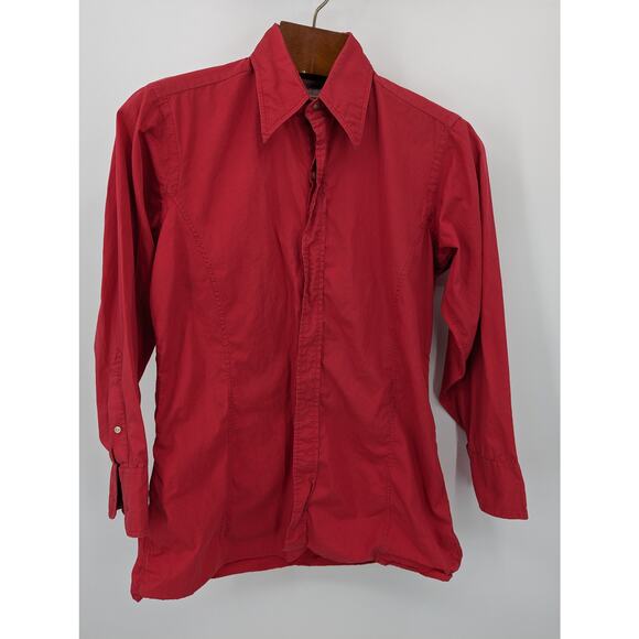 Pierre Cardin Red Button Up Dress Shirt Men’s 15.5x32 Long Sleeve Classic - Picture 1 of 8